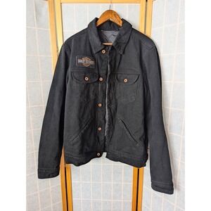Men's Harley-Davidson black lined button up jacket size medium